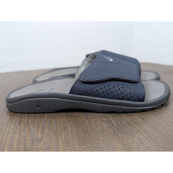 OluKai Nalu Slide Sandals Mens 8 Navy Gray Adjustable Strap Logo Lightweight main image 11